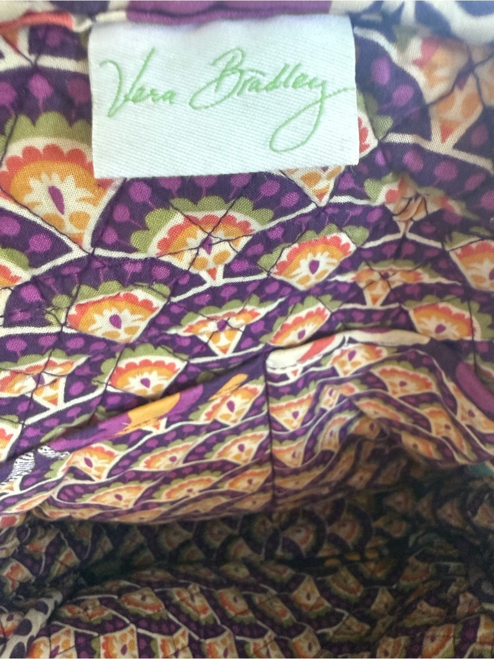 Vera Bradley Quilted Floral Patchwork Backpack in Purple, Teal, Yellow - Picture 6 of 6